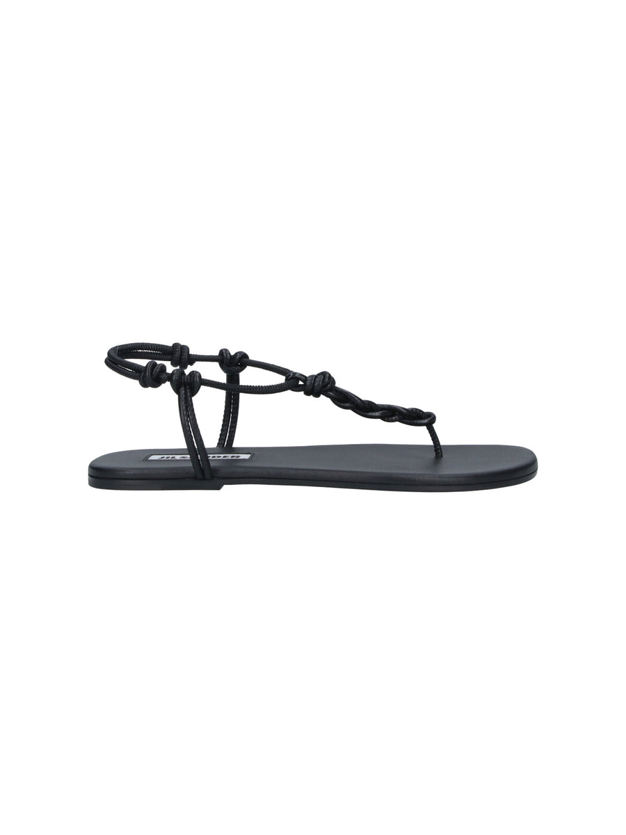 Jil Sander 100% Ovine Leather sandal in black