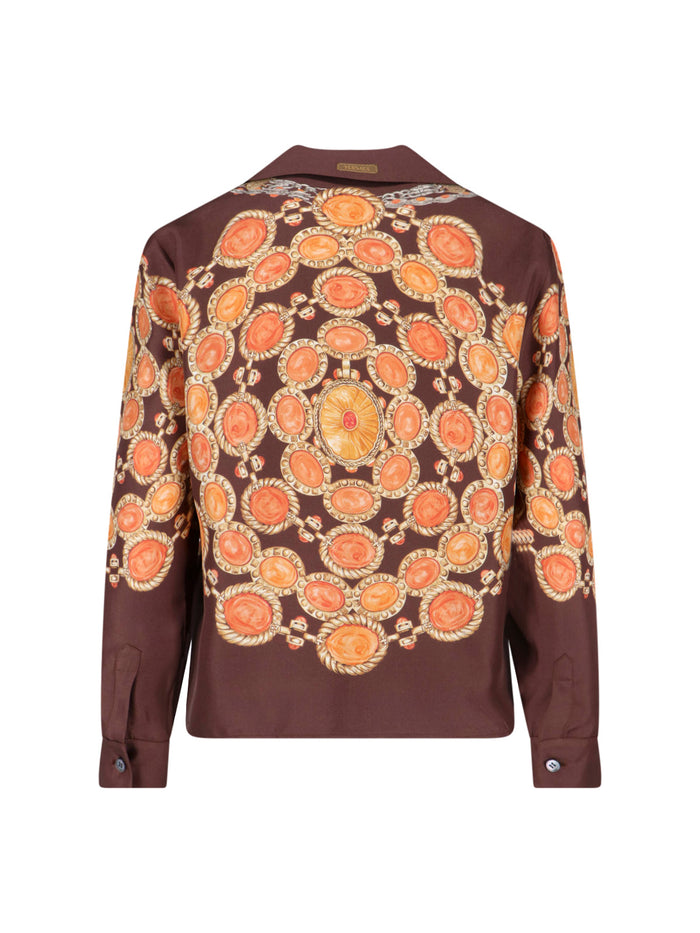 Versace Shirts Brown Silk