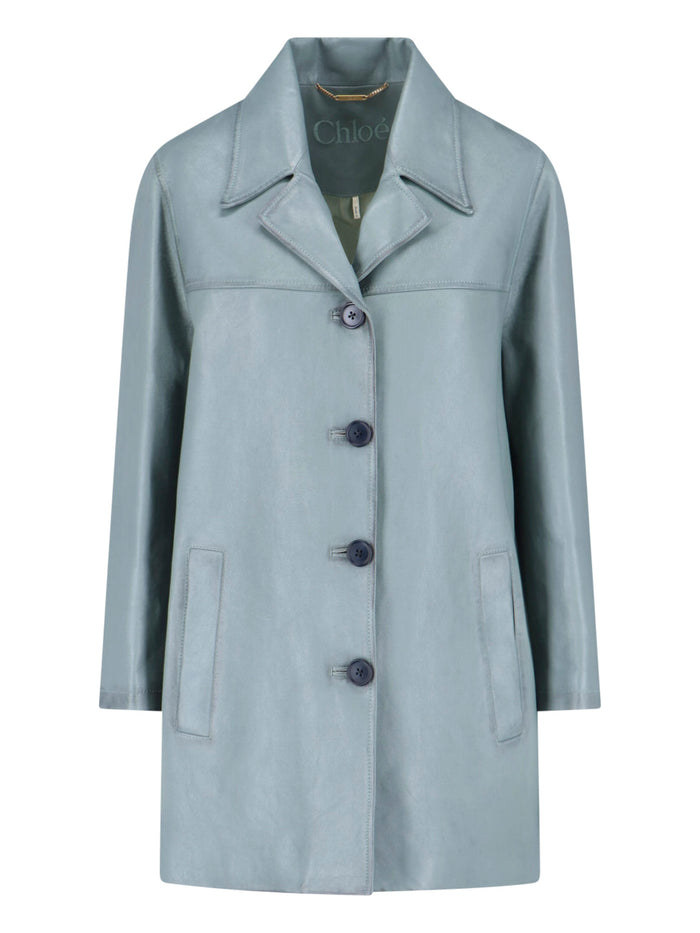 Chloè Jackets Grey Outer Shell: Lamb Leather