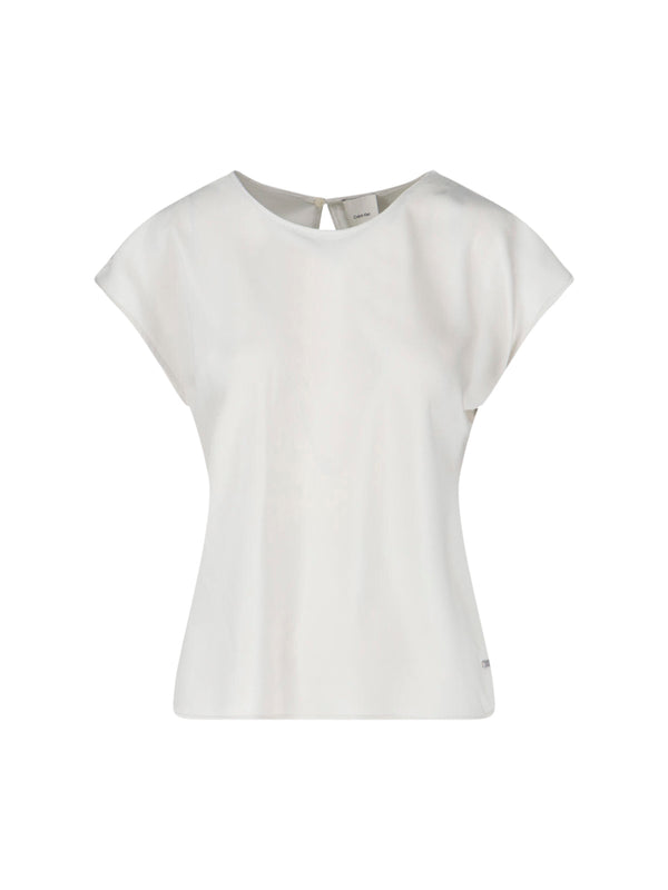 Calvin Klein 100% polyester blouse in white