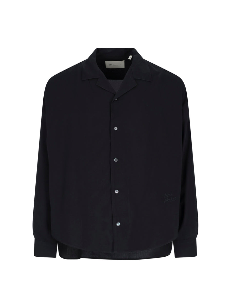 AMI Paris 100% viscose shirt in black