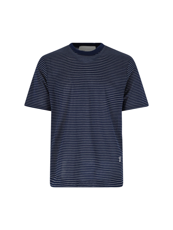 AMI Paris 100% Cotton t-shirt in navy
