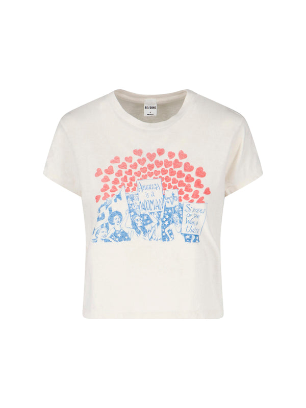 Re/Done 100% Cotton t-shirt in white