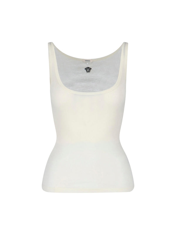 Versace 100% Virgin Wool tank top in white
