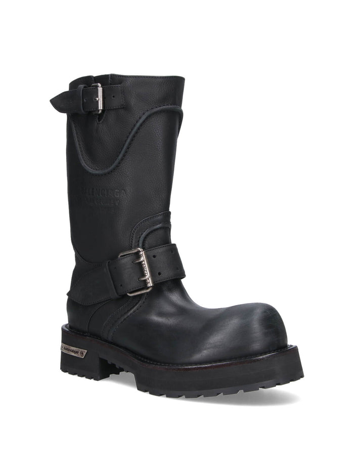 Balenciaga Boots Black Calf Leather