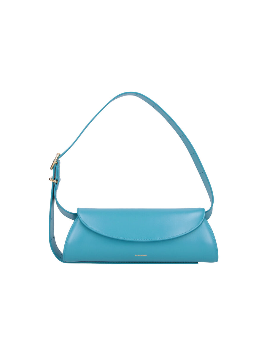 Jil Sander 100% Bovine leather shoulder bag in blue