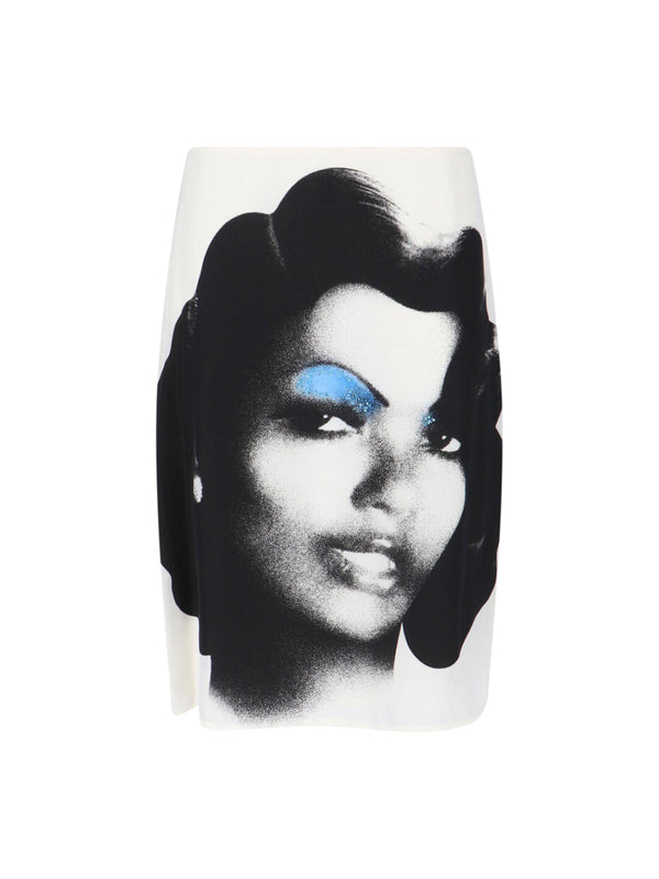 Versace 100% silk skirt in white