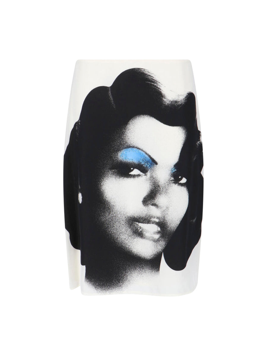 Versace 100% silk skirt in white
