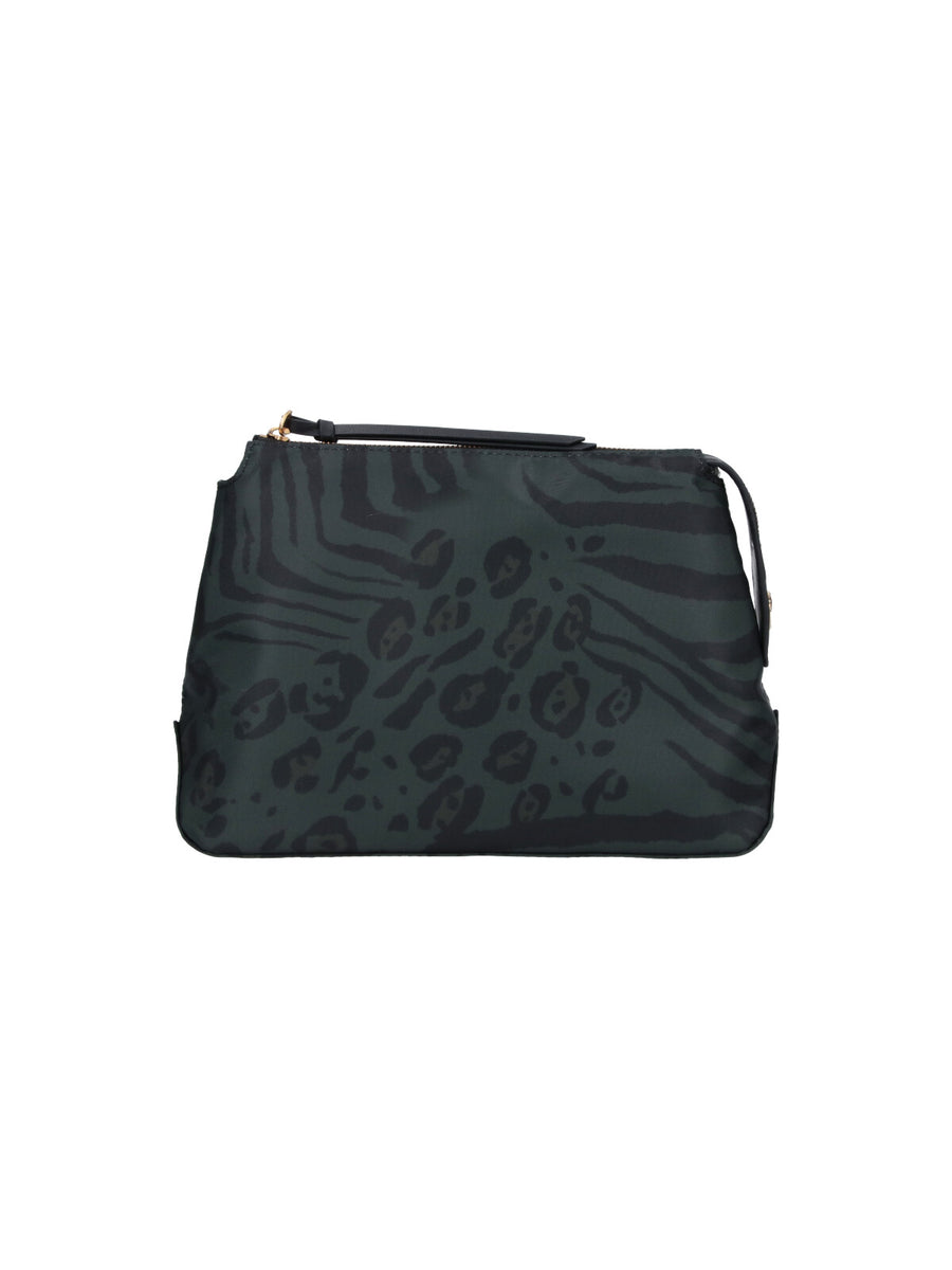 Pinko 100% Fabric clutch in green