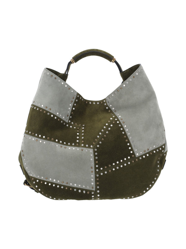 Moschino 100% leather shoulder bag in green