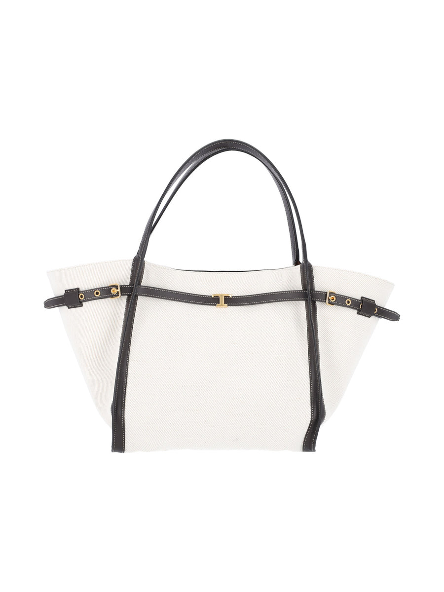 Tod's Outer: 43.2% Linen tote bag in white
