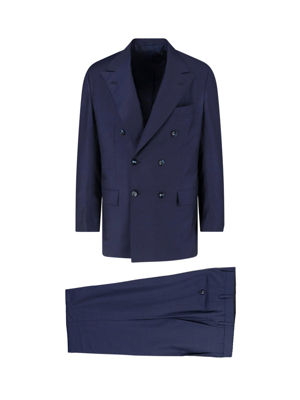 Kiton 100% Wool pant suit in navy