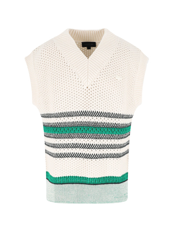 Lacoste 66% cotton sweater vest in beige