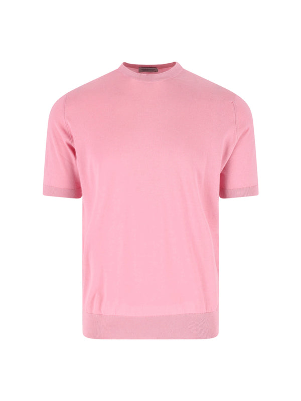 John Smedley 100% cotton t-shirt in pink