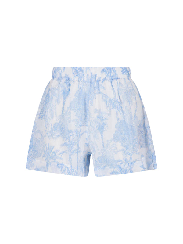 Mc2 Saint Barth 100% Ramié shorts in blue