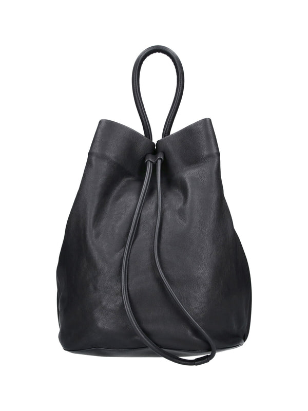 Uma Wang 100% lamb leather bucket bag in black
