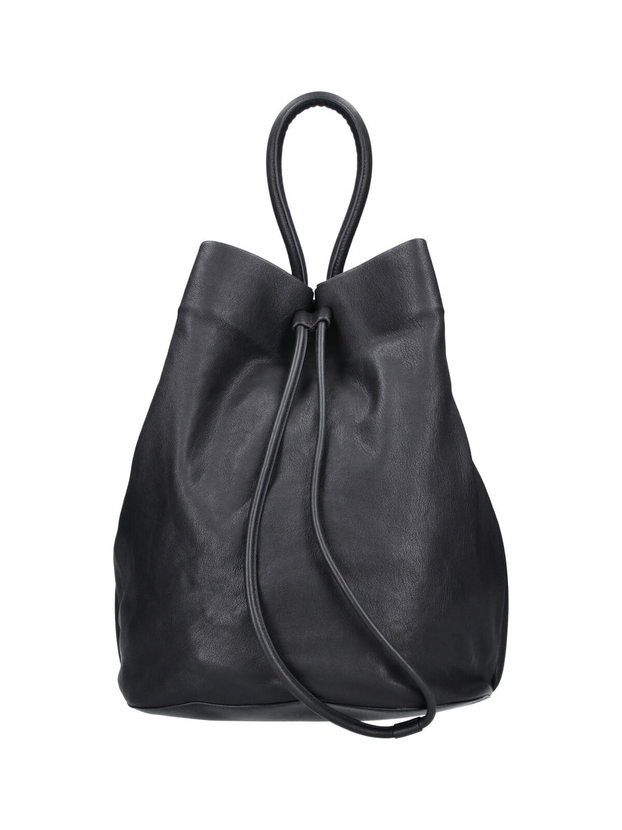 Uma Wang 100% lamb leather bucket bag in black