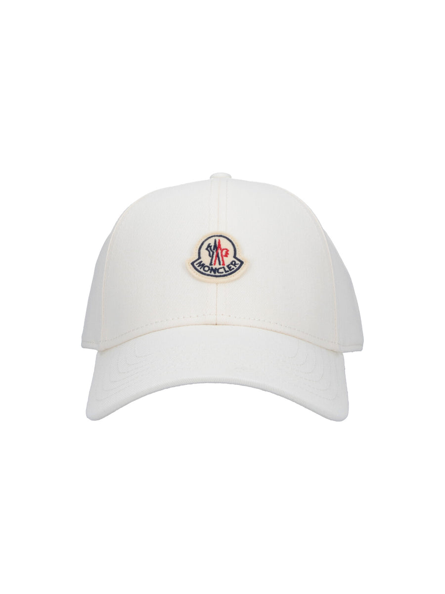 Moncler 091 100% cotton baseball cap in white