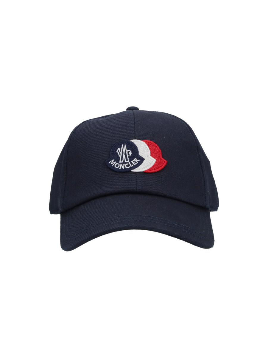 Moncler 091 100% Cotton baseball cap in navy