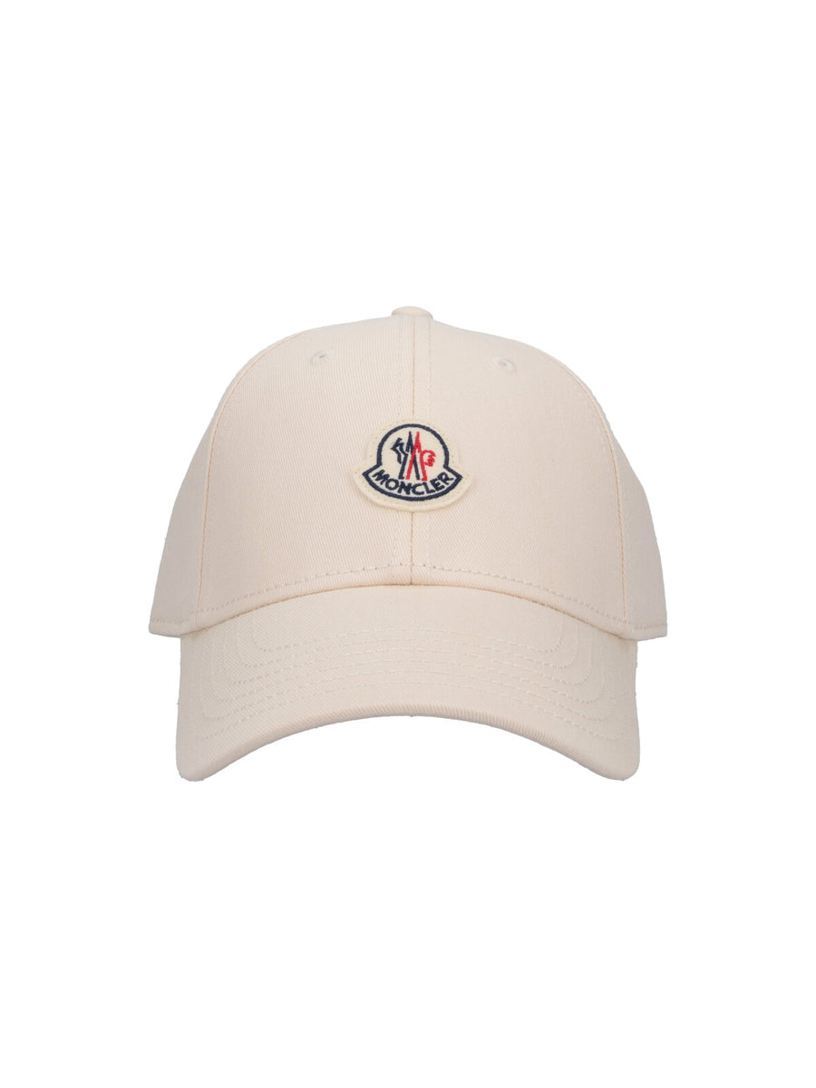 Moncler 093 100% cotton baseball cap in white