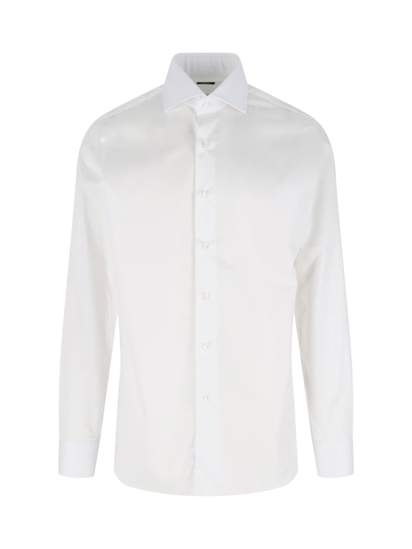 Barba Napoli 100% cotton shirt in white