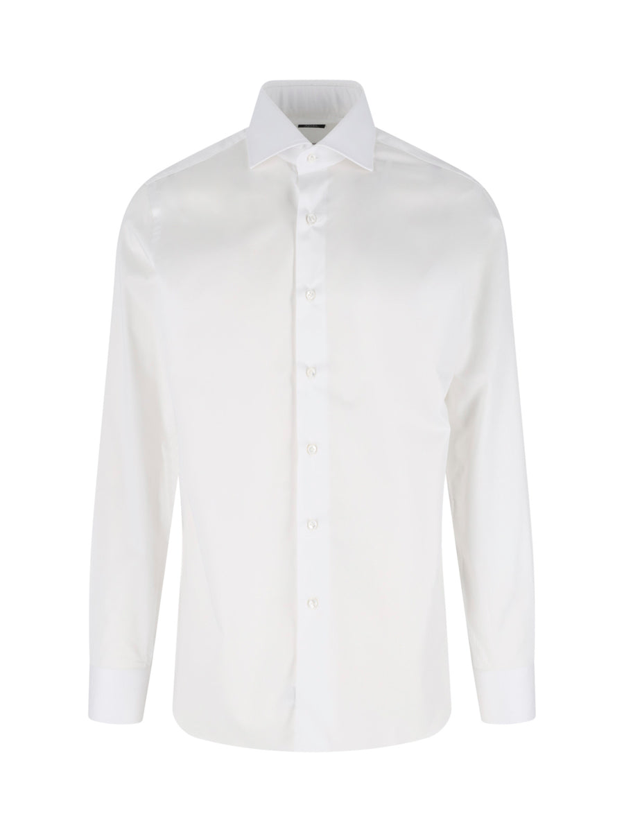 Barba Napoli 100% cotton shirt in white