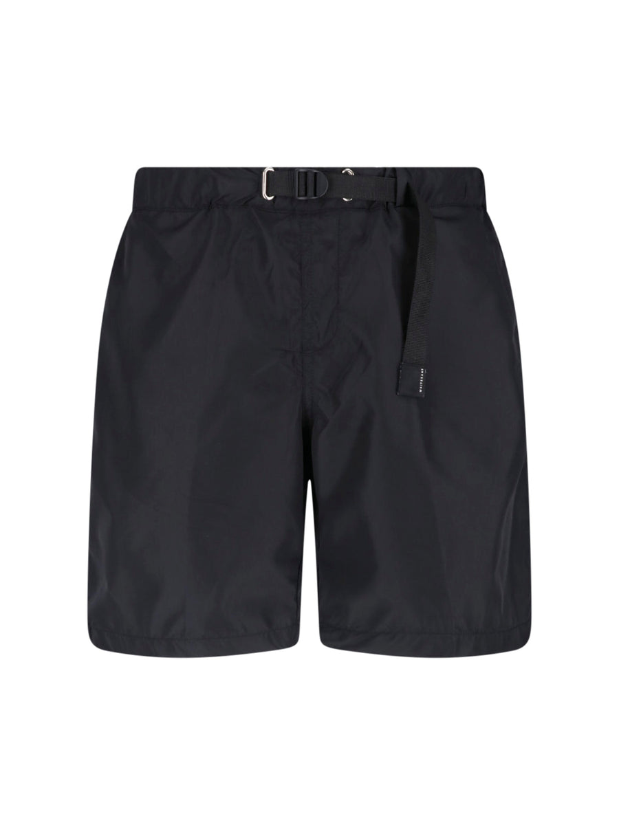 White Sand Nylon swim shorts in black