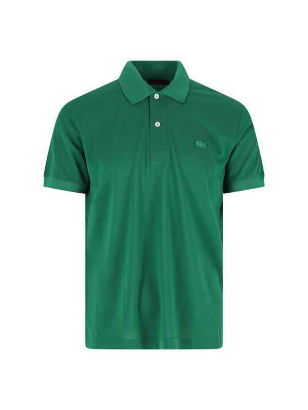 Lacoste 100% silk polo in green