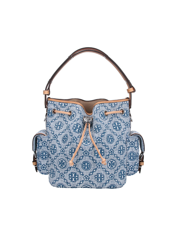 Tory Burch 98% Cotton shoulder bag in blue