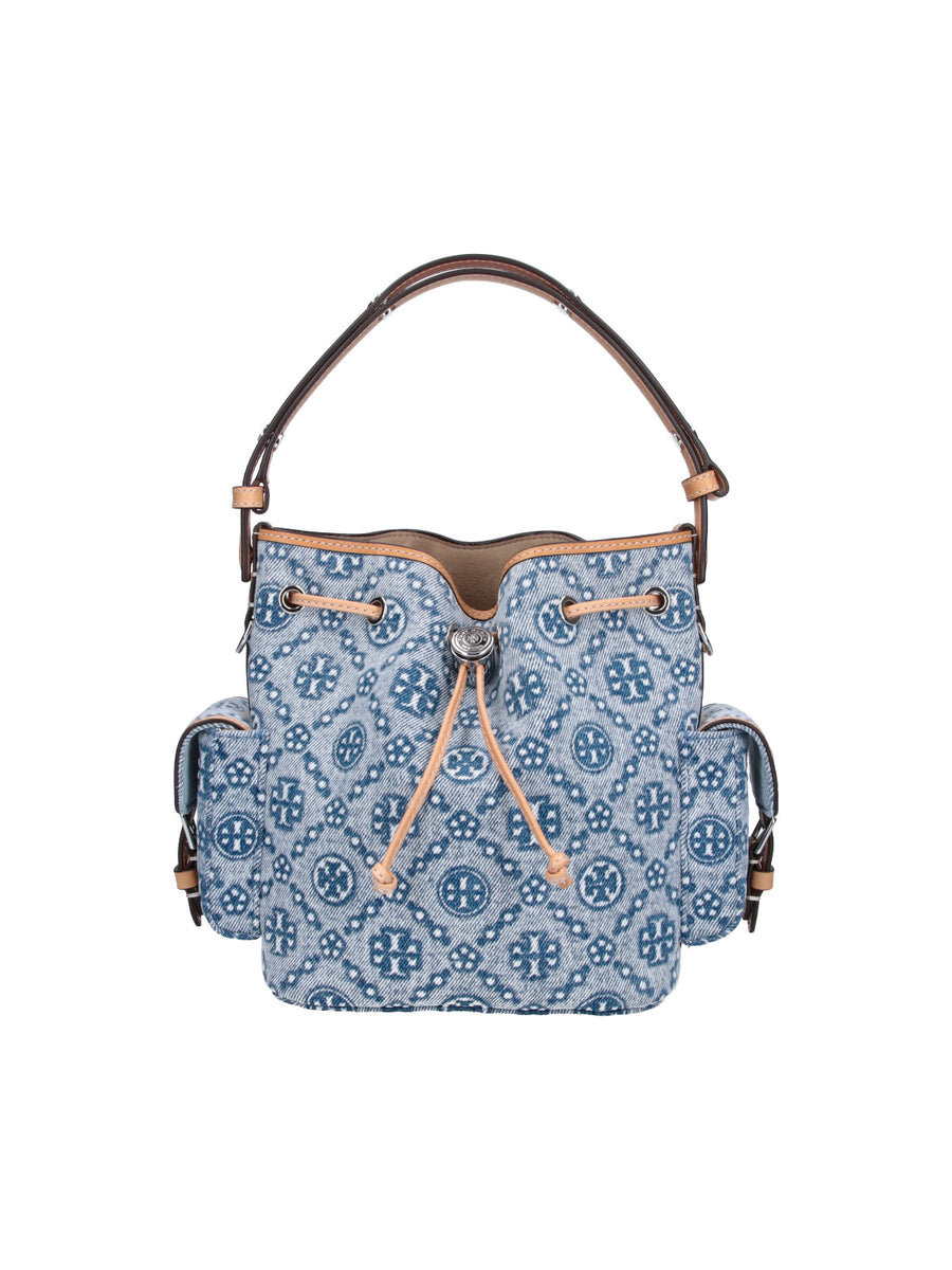 Tory Burch 98% Cotton shoulder bag in blue