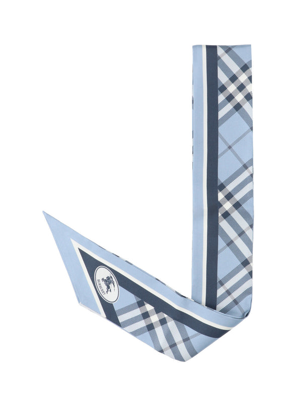 Burberry 100% mulberry silk scarf in blue