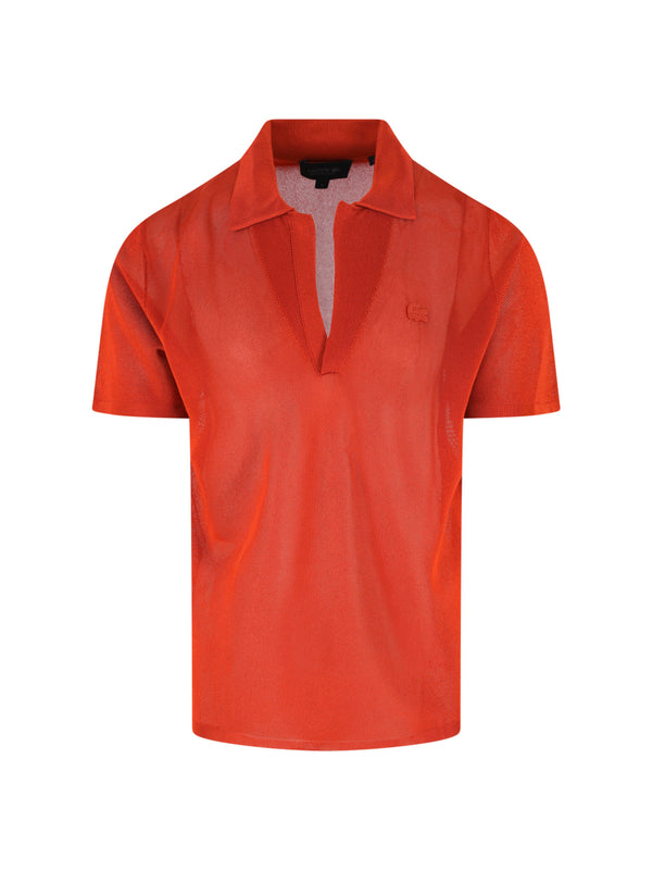 Lacoste 100% viscose polo in orange