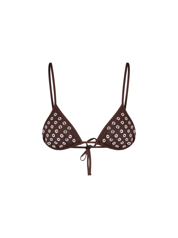 Gimaguas Bikini 80% Polyamide bikini top in brown