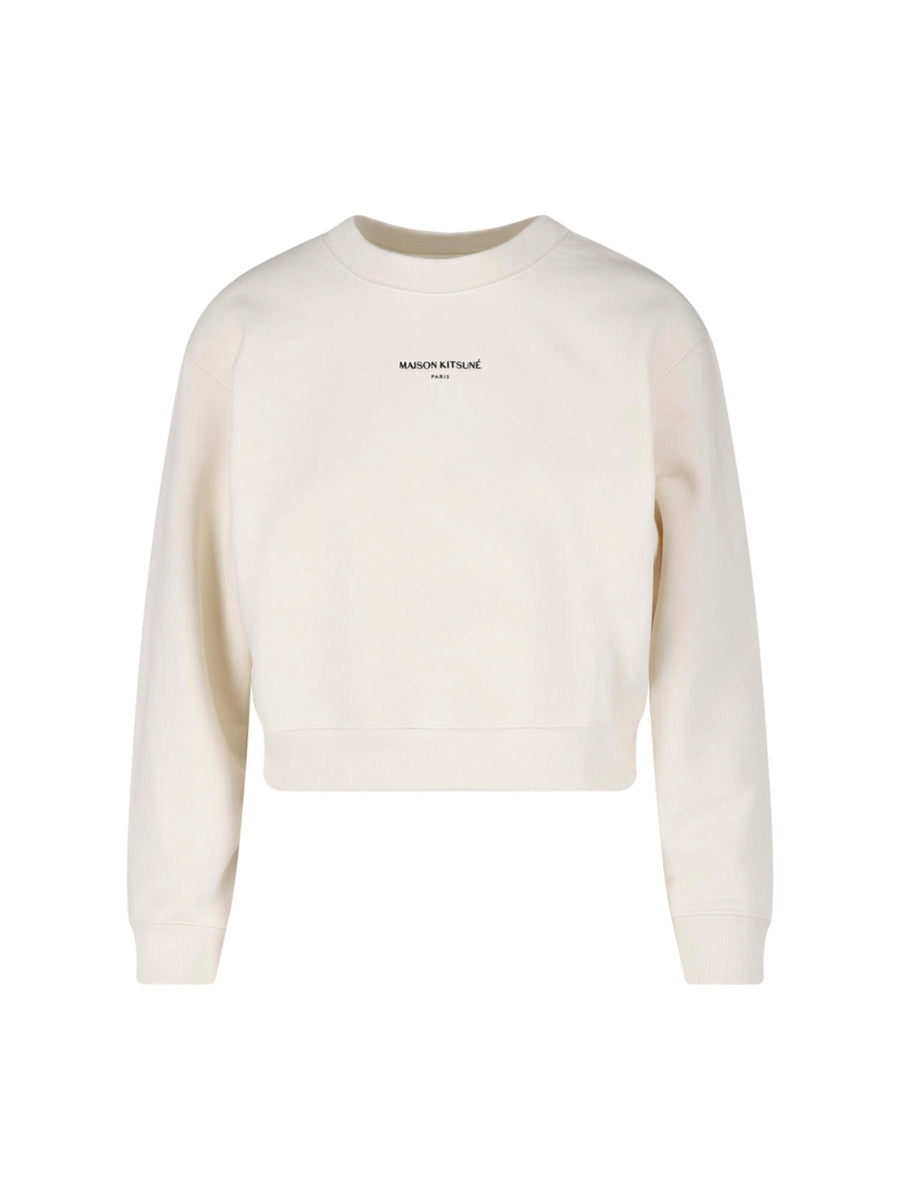 Maison Kitsune' 100% cotton sweatshirt in white