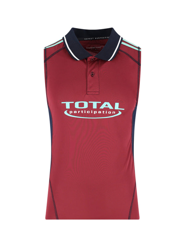 Martine Rose 100% polyester polo in red