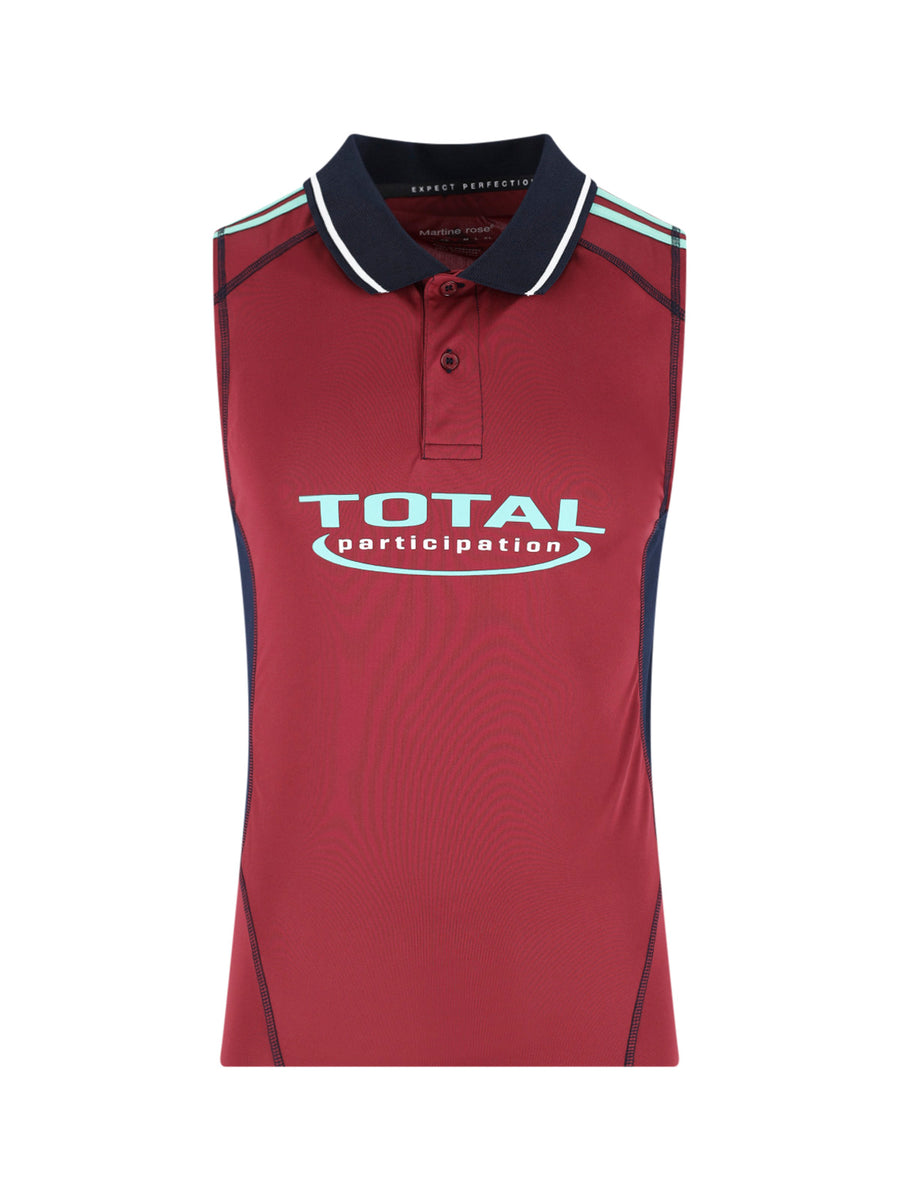 Martine Rose 100% polyester polo in red