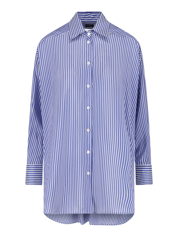 Kiton 100% silk shirt in blue
