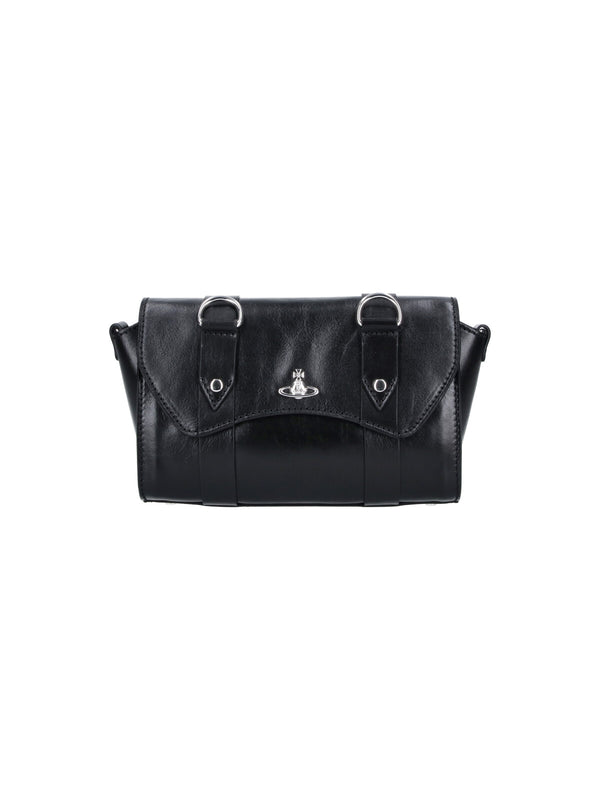 Vivienne Westwood 100% cow leather shoulder bag in black