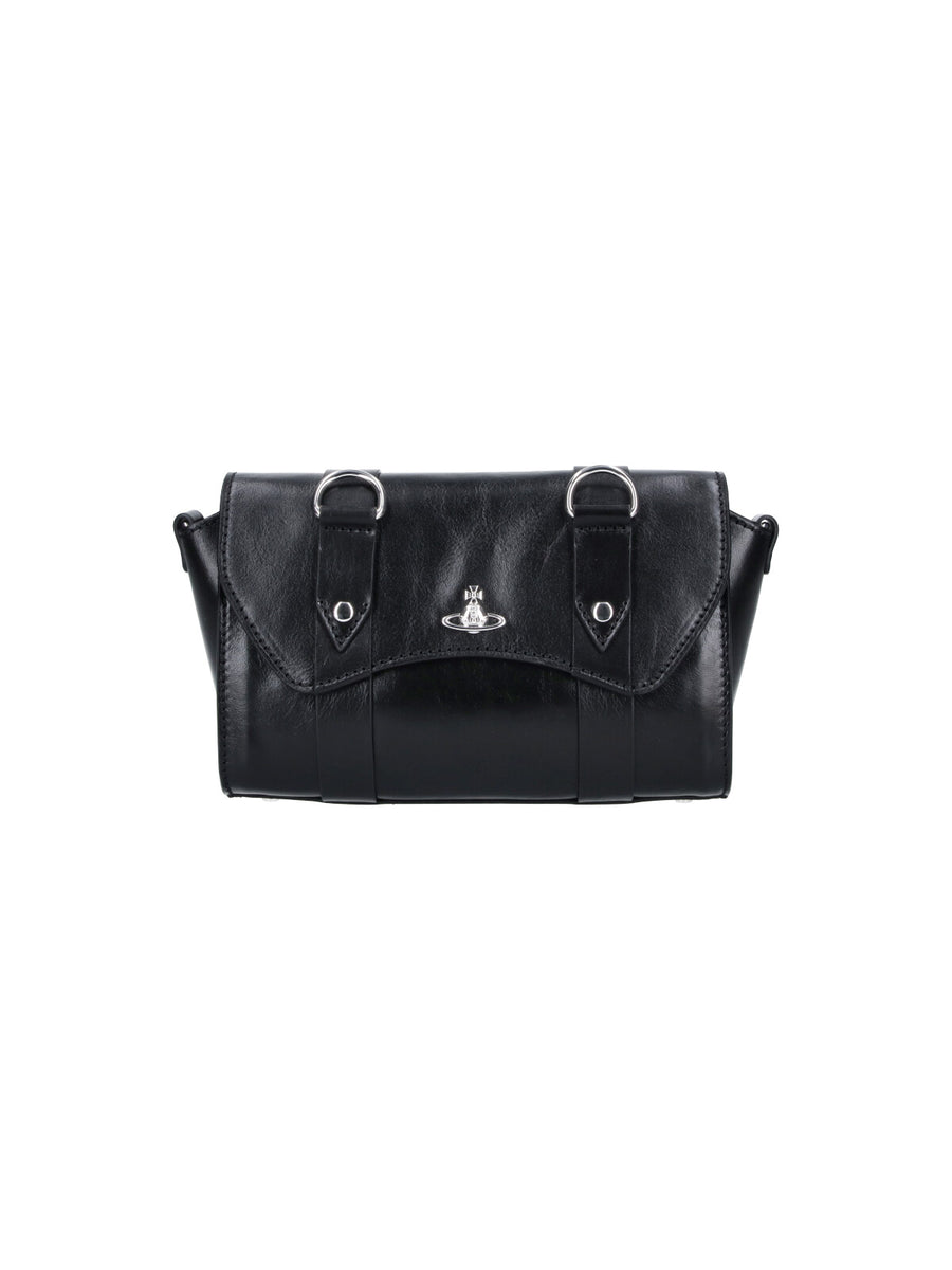Vivienne Westwood 100% cow leather shoulder bag in black