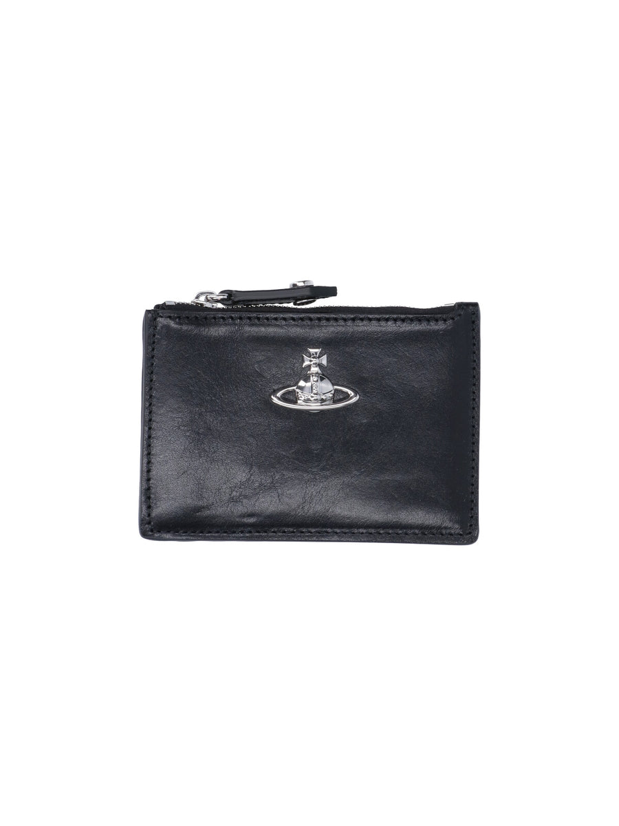 Vivienne Westwood 100% cow leather wallet in black