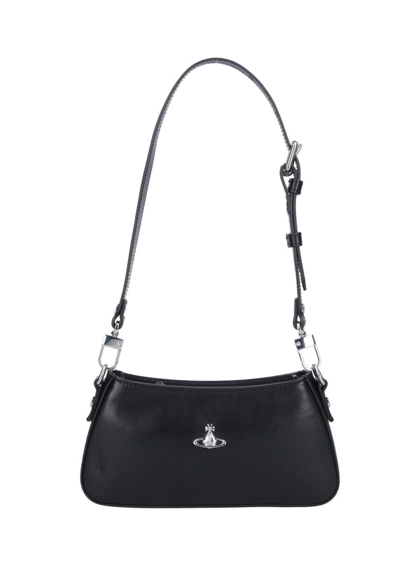 Vivienne Westwood 100% cow leather shoulder bag in black