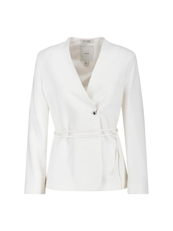Calvin Klein 74% Viscose blazer in white