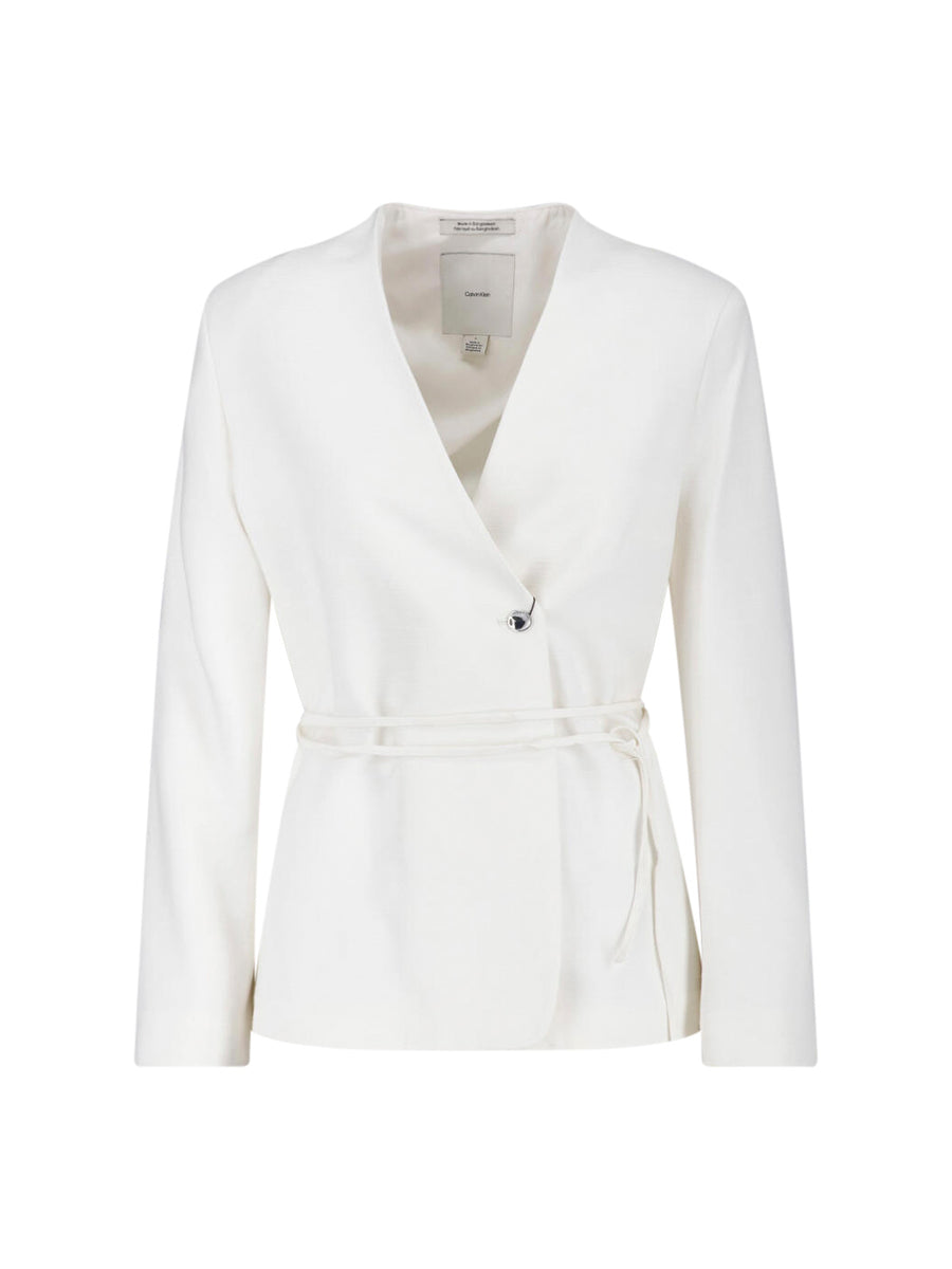Calvin Klein 74% Viscose blazer in white