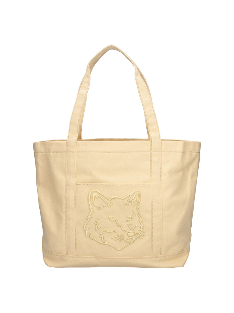 Maison Kitsune' 100% Cotton tote bag in beige
