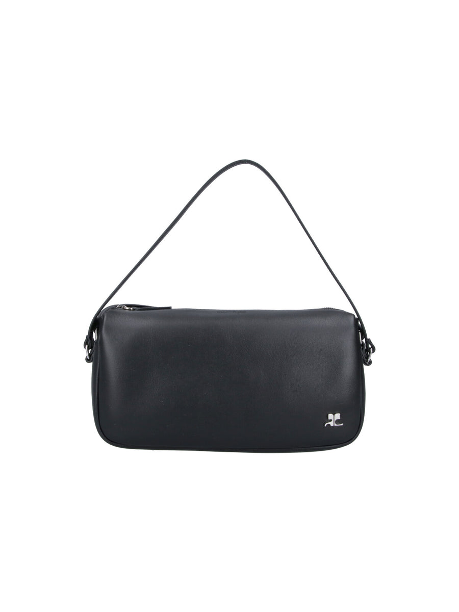 CourrèGes 100% Cow Leather shoulder bag in black