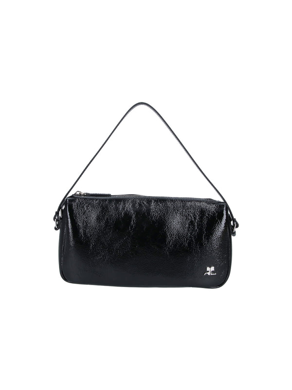 CourrèGes 100% Cow Leather shoulder bag in black