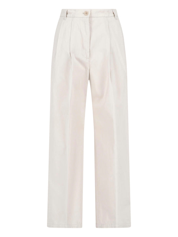 Aspesi 100% Cotton trousers in white