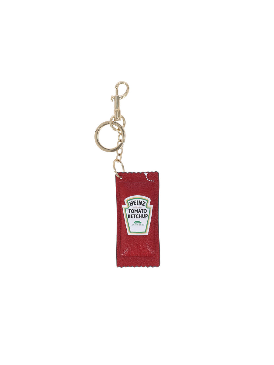 Anya Hindmarch 100% goat leather key case in red