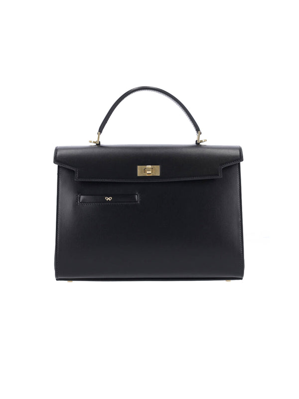 Anya Hindmarch 100% cowhide top handle bag in black