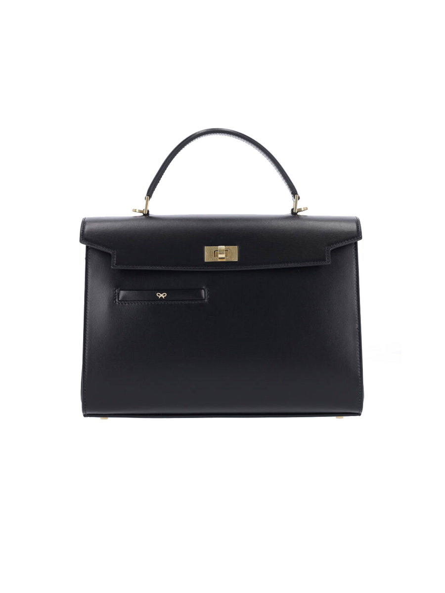 Anya Hindmarch 100% cowhide top handle bag in black